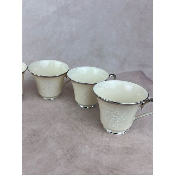 Lenox Moonspun Tea Cups Set of 6 - Picture 3 of 10